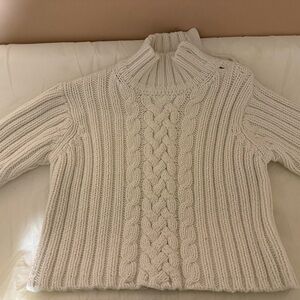 GAP Kids Cable Knit Turtleneck Sweater - Cream